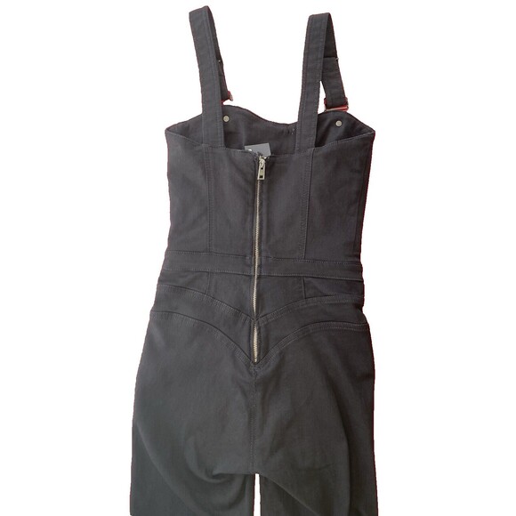 NWT Guess Super Skinny Fit Rosemary Jumpsuit Sz XS High-Waisted Adj Straps Black - Picture 4 of 14